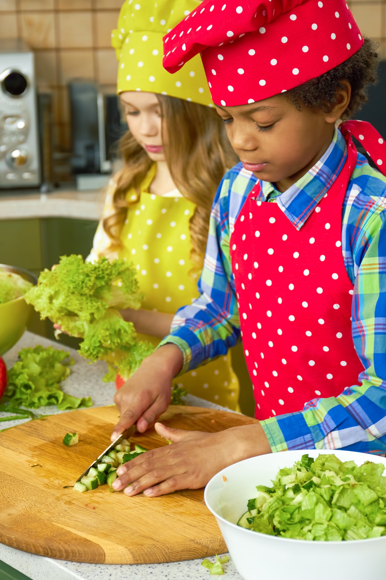 Kids cooking in the kitchen