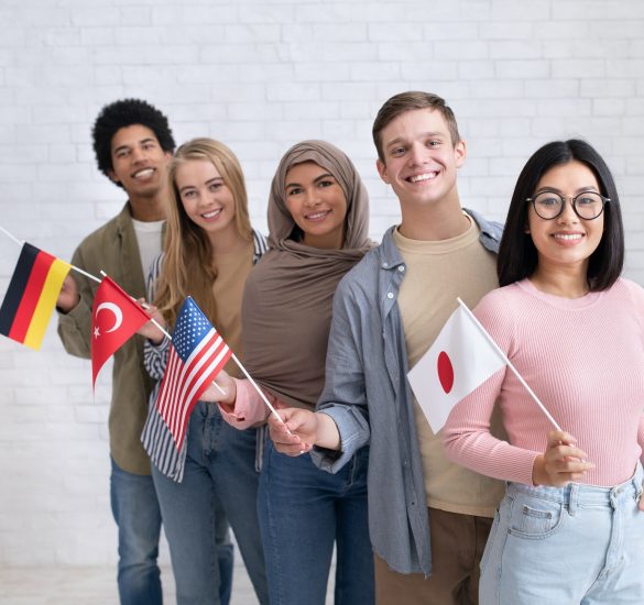 Exchange students and language school for different people